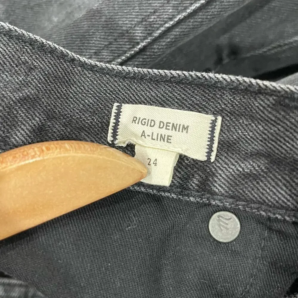 NWOT Madewell Rigid‎ Denim High-Waist Straight Mini Skirt Size 24